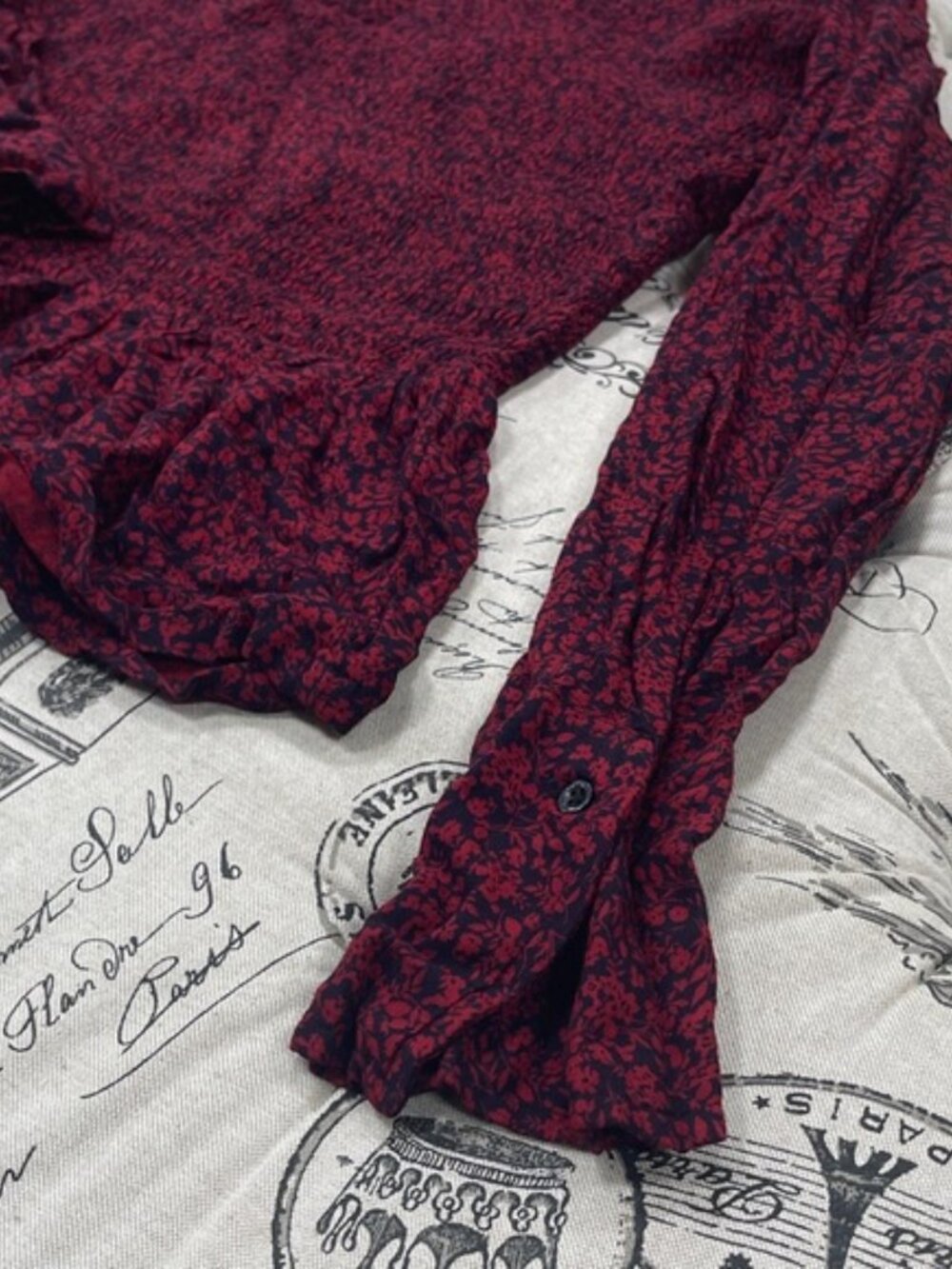 Treasure & Bond Maroon Ruffle Top - Picture 3 of 8